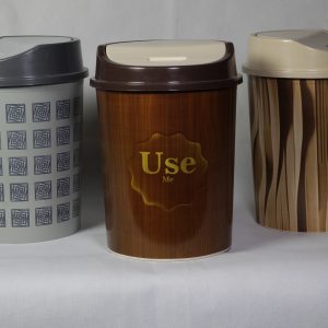 Printed open top plastic dustbin for home waste Karachi - Plastika Karachi